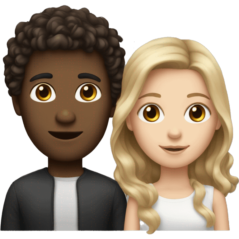 white girl with ombre and white guy with dark curls emoji