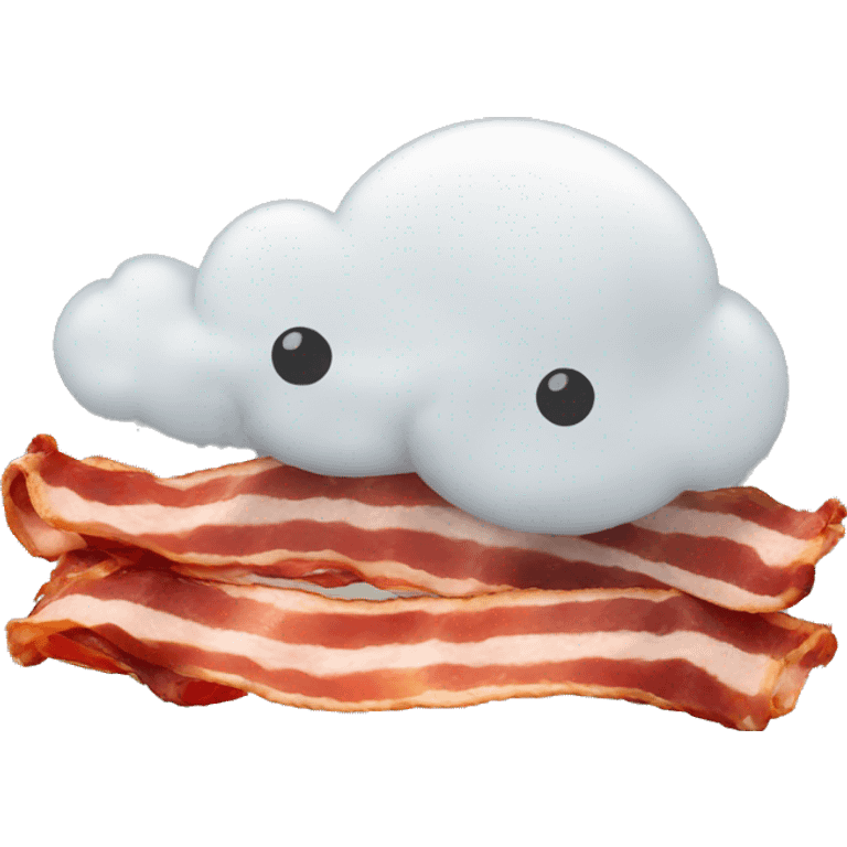 Bacon coming out a cloud of grey smoke emoji