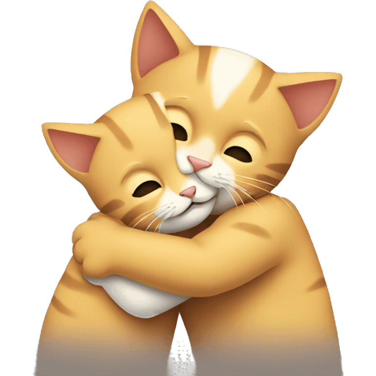 cats hugging emoji