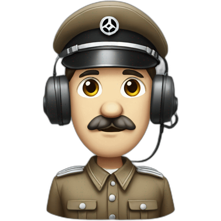 Adolf Hitler wearing ear defenders emoji