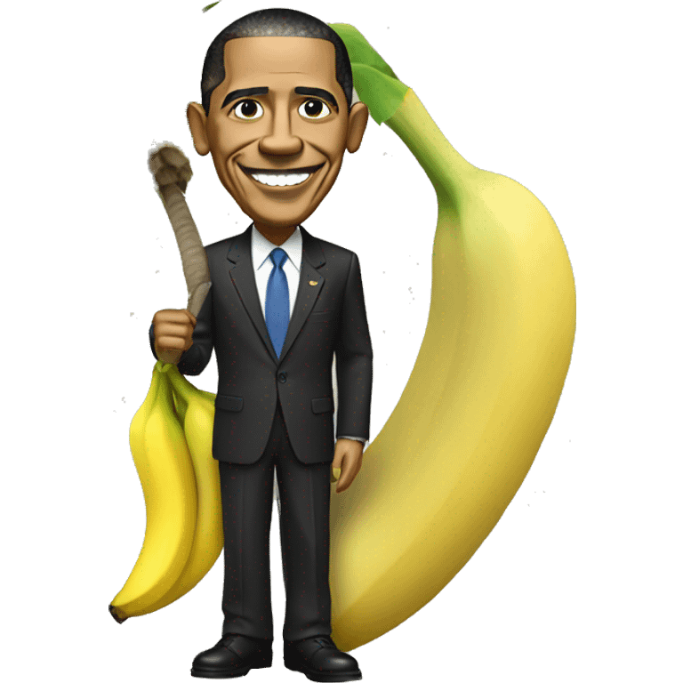 Obama with banana tree emoji