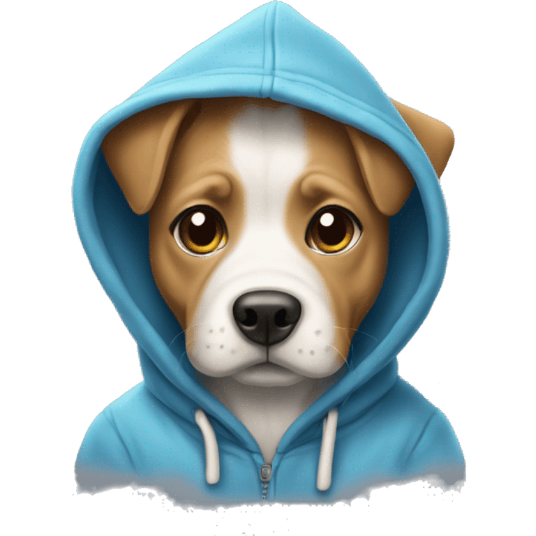 maltés dog wearing a hoodie emoji