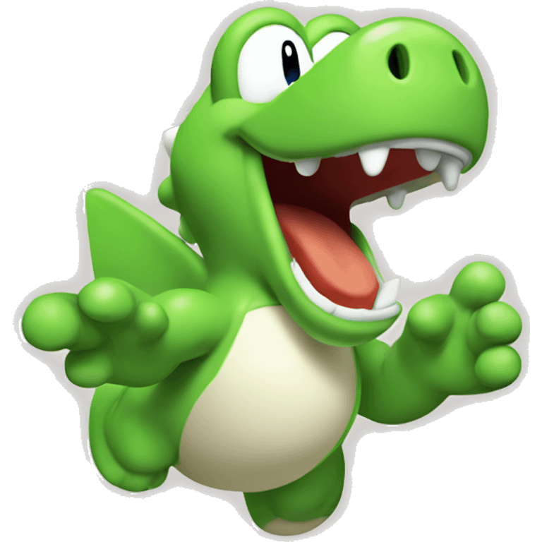 a yoshi from mario screaming Hype emoji