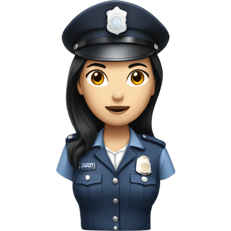 Asian Policewoman with long black hair  emoji