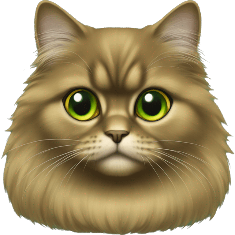 Female dark Gold fur Persian with green eyes emoji