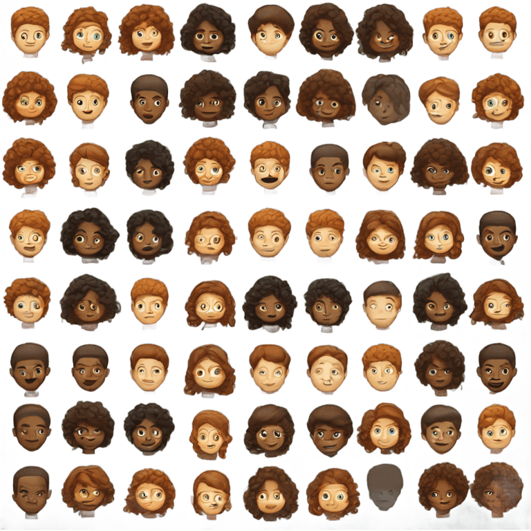 red curly boy and girl with straight brown hair emoji