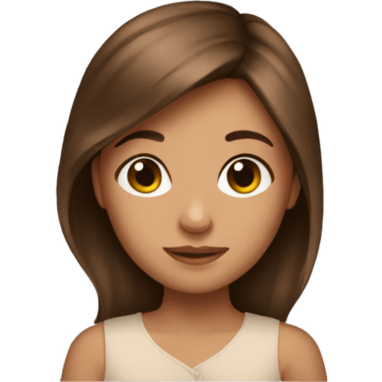 Brown hair Girl with brown baby emoji