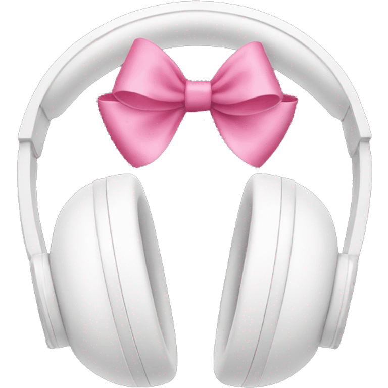 white headphones with pink bows emoji