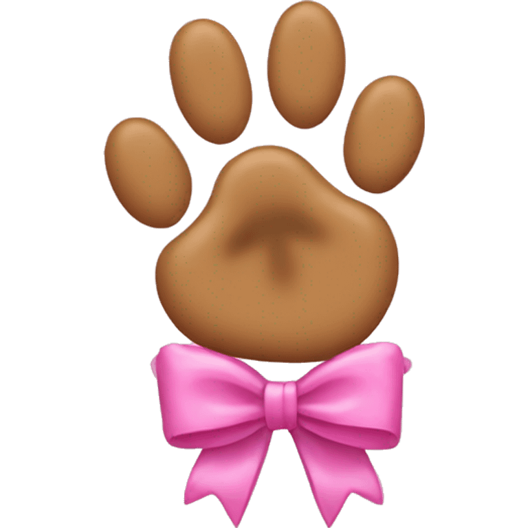 Cat's paw and a pink bow on it emoji