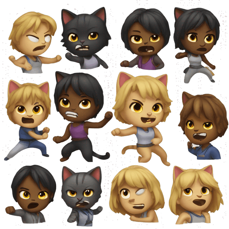 Cat fight emoji