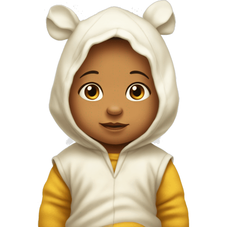 White baby in a Winnie the Pooh costume  emoji