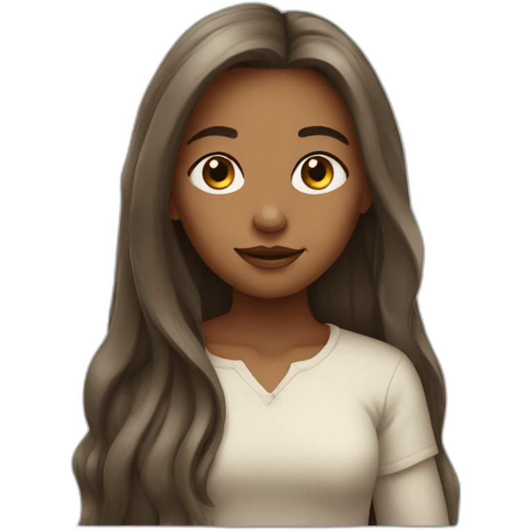 Shaten girl with long hair emoji