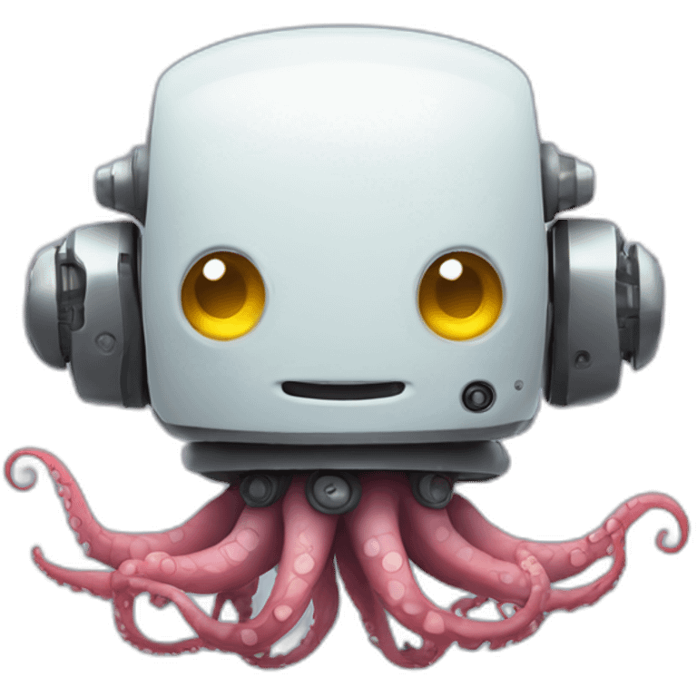 cute robot with octopus horns emoji