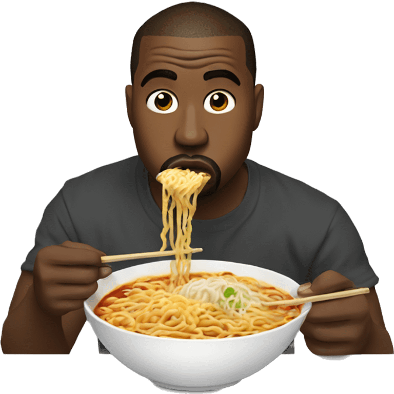 kanye west eating ramen emoji