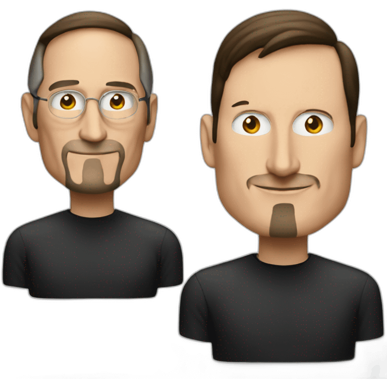 Steve Jobs facing Elon musk emoji