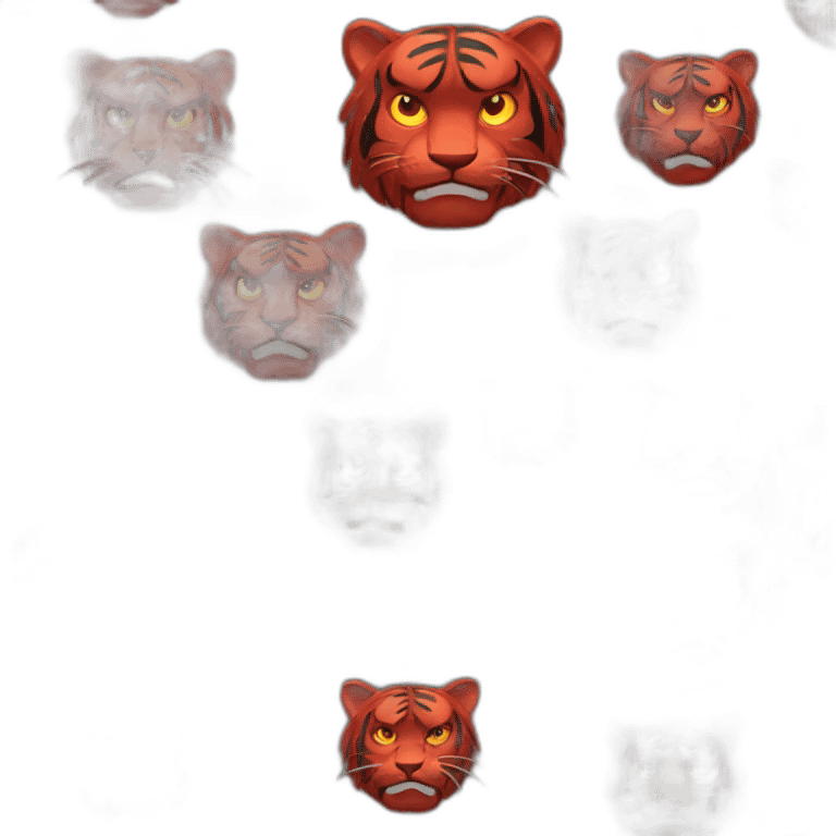 black angry red gloomy tiger emoji