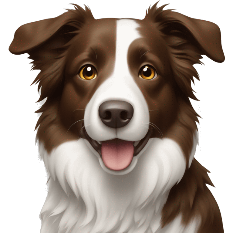 Brown and white border collie emoji