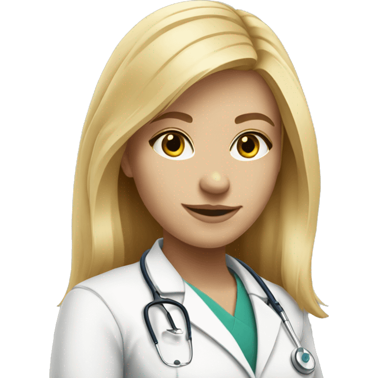 confident medical student portrait blonde hair emoji