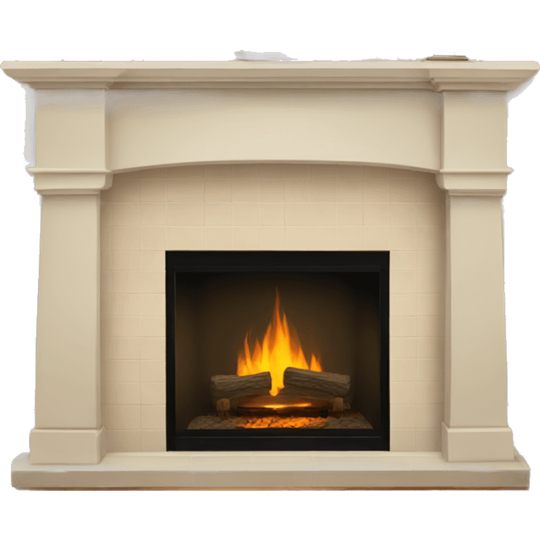 Light beige fireplace mantle  emoji