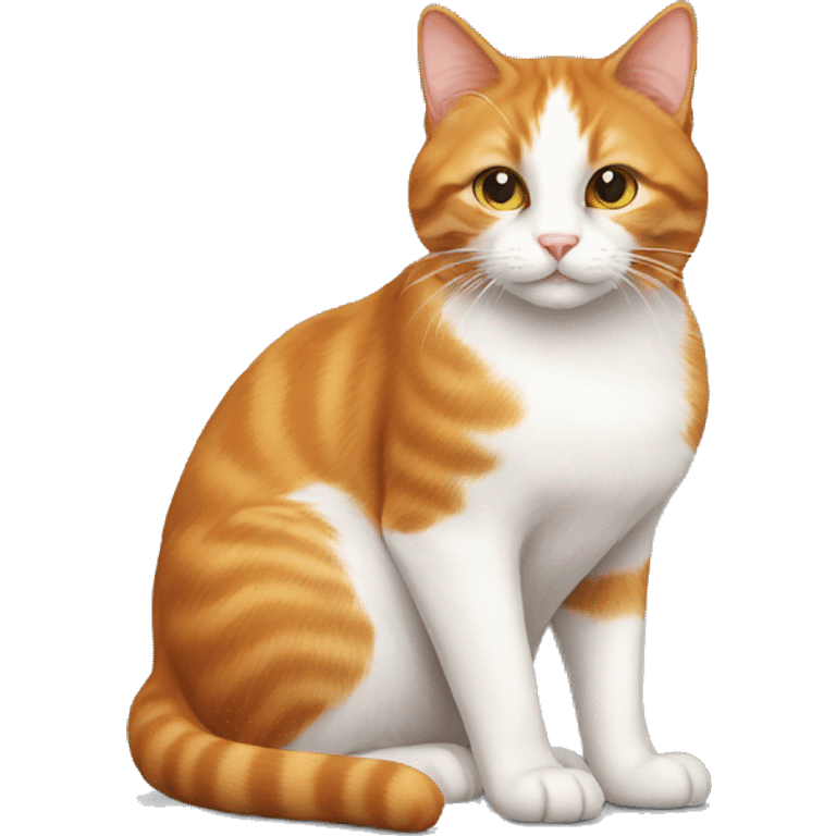 A ginger cat with a white belly sitting emoji