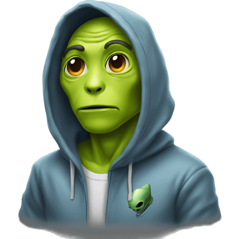 Alien wearing a hoodie emoji