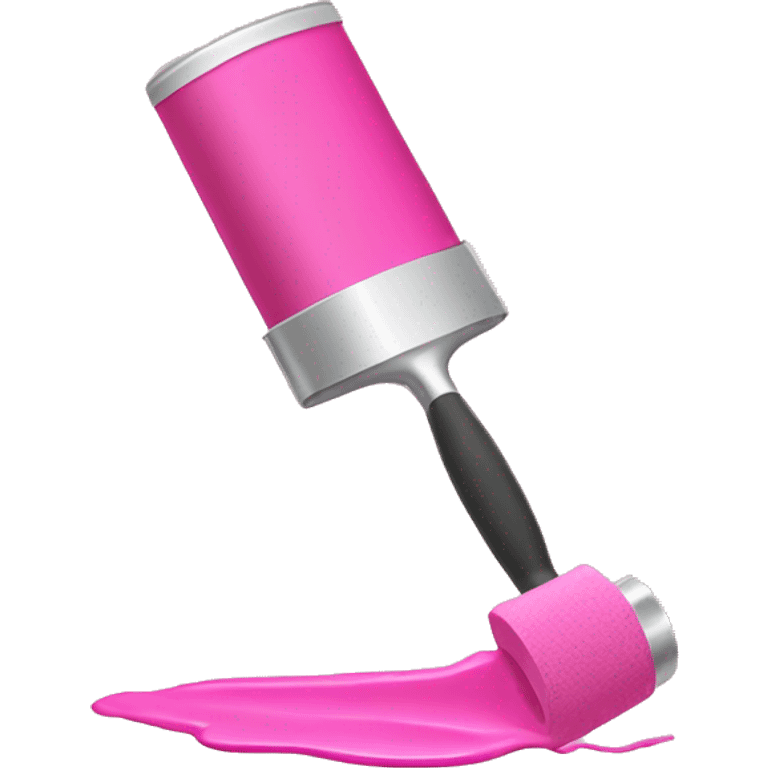 Pink Paint roller and paint emoji