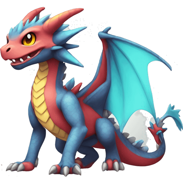 Kawaii Edgy Bright Dragon Pokémon Fakemon full body emoji