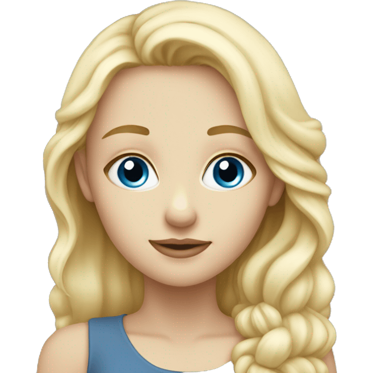 Blonde girl with blue eyes from West Highland White emoji