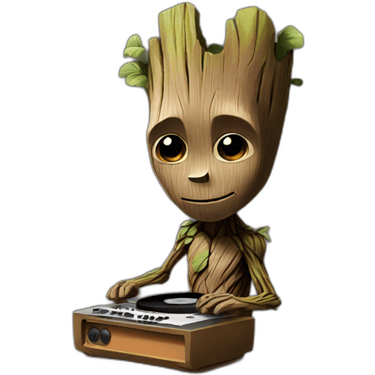 Groot listening to music emoji