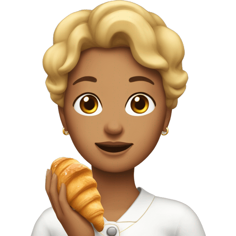 Maria with a croissant  emoji