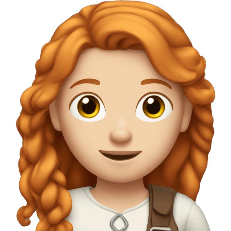 Ginger girl with a horse  emoji