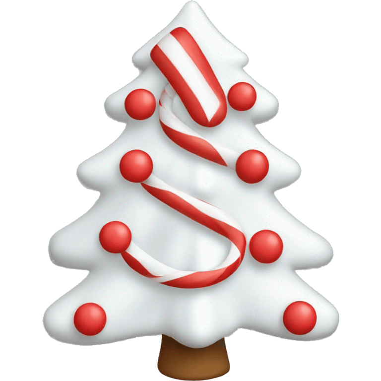 White Christmas tree with red candy canes  emoji