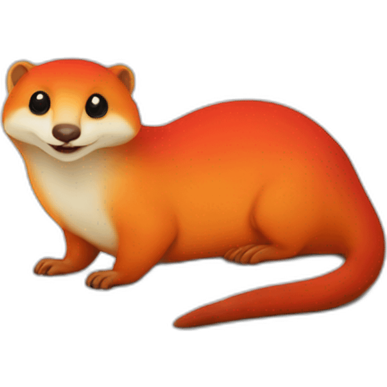 mongoose red white orange on a pillow emoji