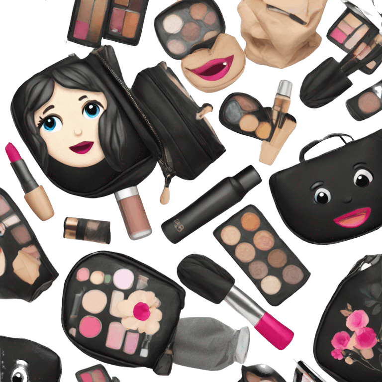 Make up bag black emoji