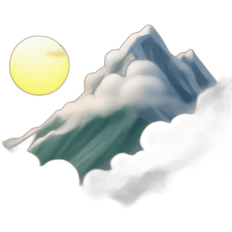 mountain pine waves clouds sun moon emoji