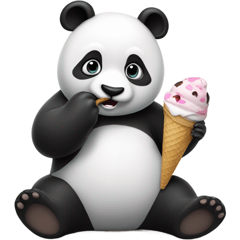 Panda eating ice cream emoji