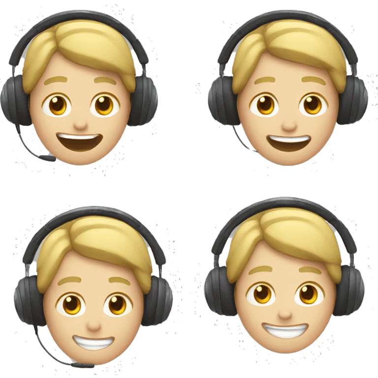 white kid celebration wearing headset emoji