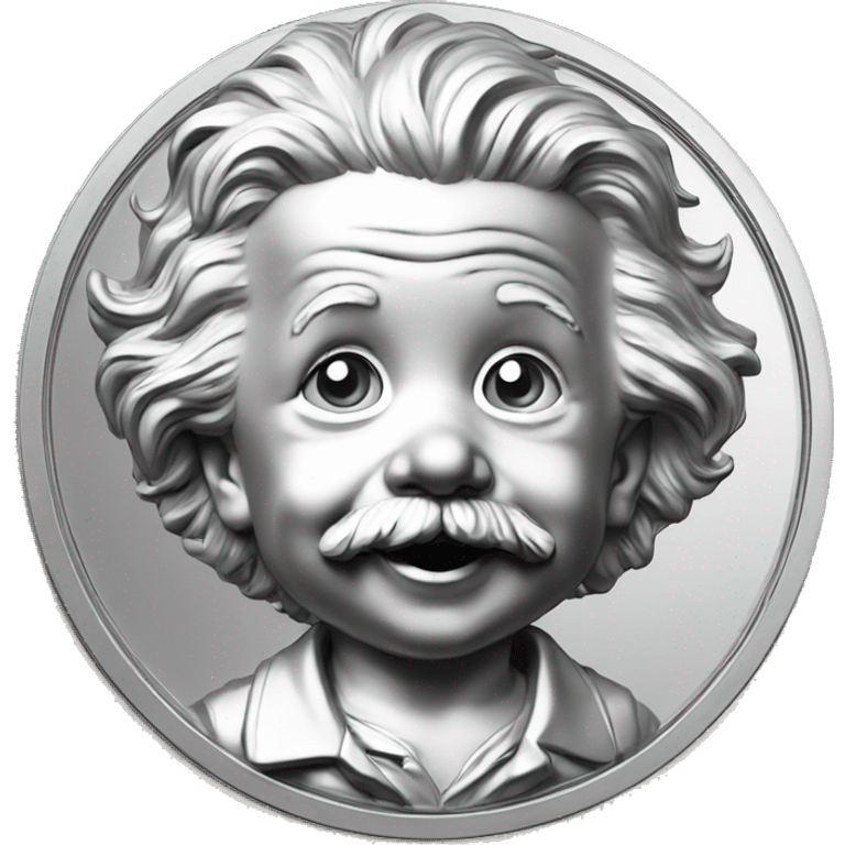 albert einstein happy baby face silver medal emoji