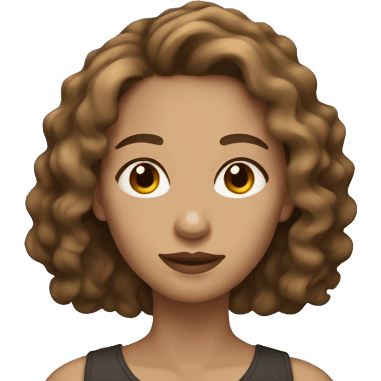 woman with light skin and wavy brown hair emoji