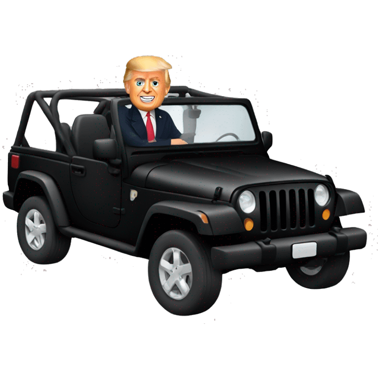 Donald Trump sitting in a black jeep  emoji