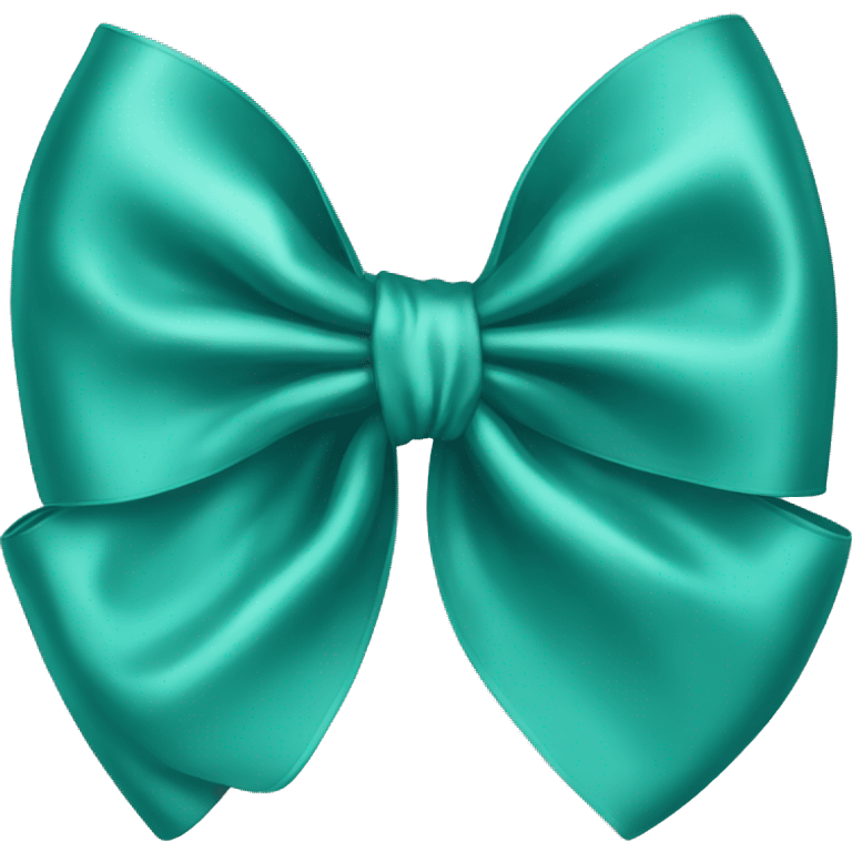 Realistic teal silk bow emoji