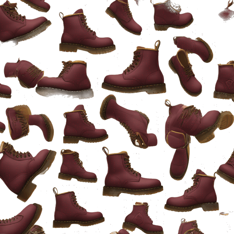 Burgundy doc marten boot side  emoji