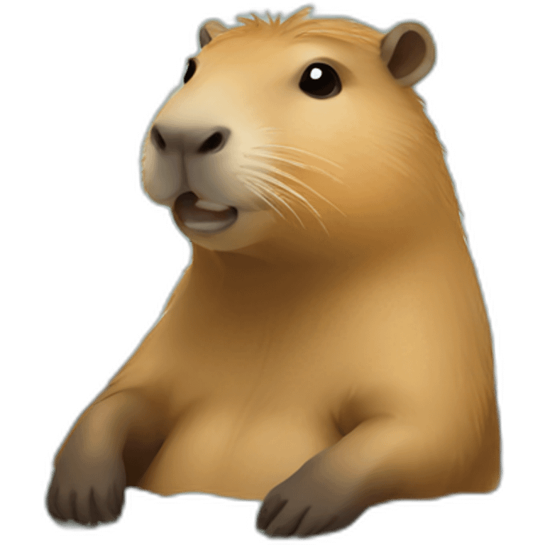 Capybara sitting in spa emoji