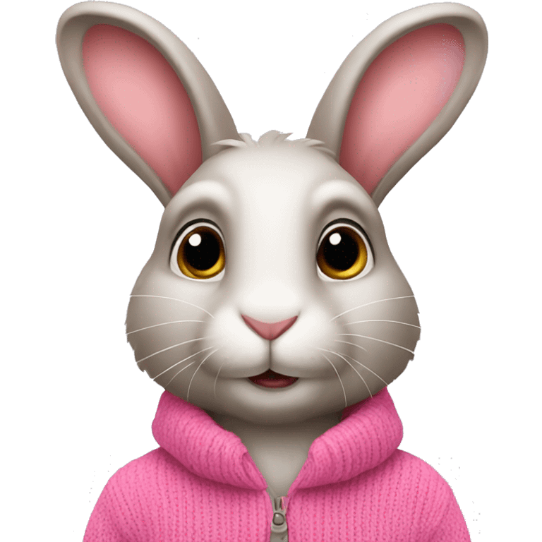 Rabbit wearing pink jumper emoji