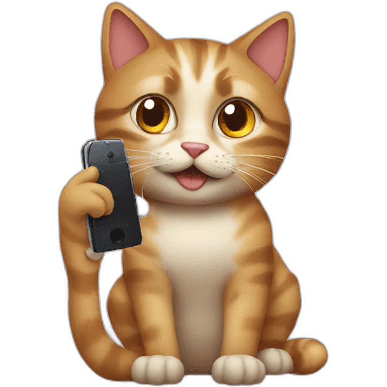 Cat on a phone emoji