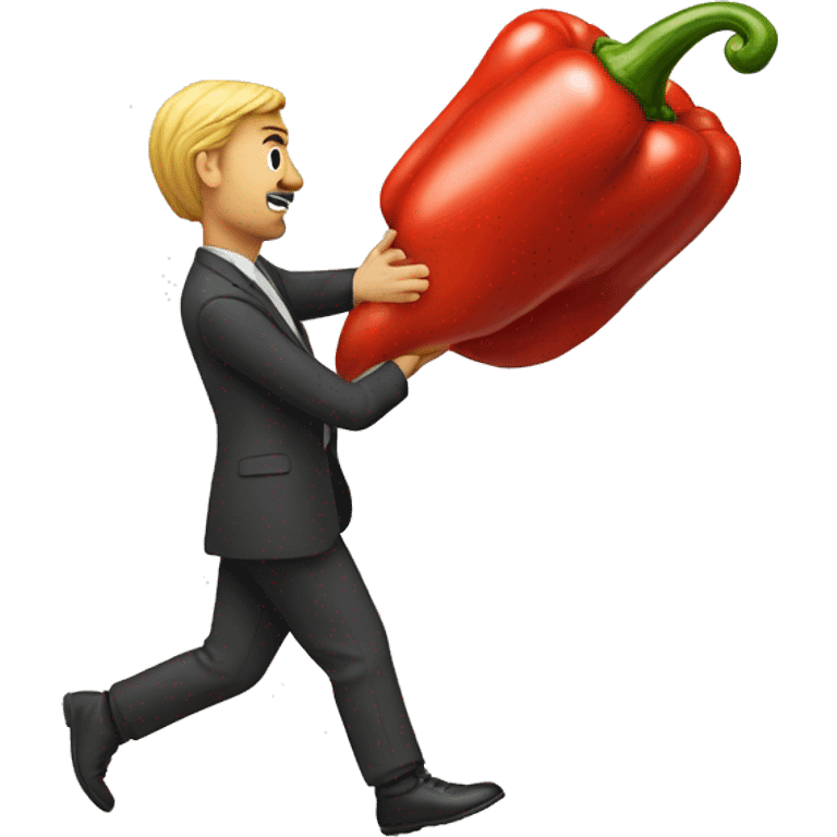 red pepper pulling man emoji