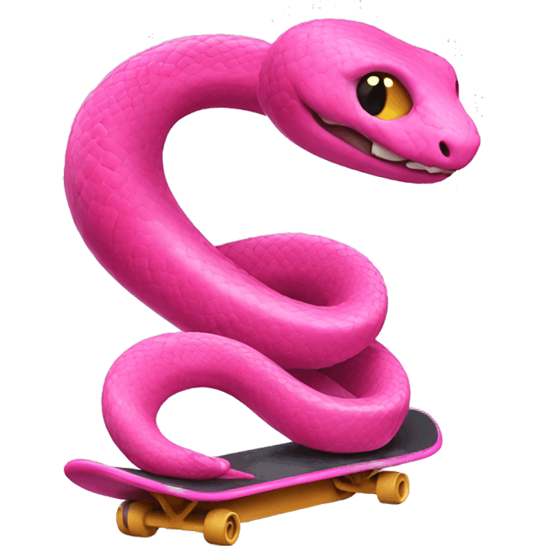 pink snake riding a snake board emoji