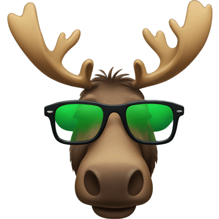 Moose with green glasses  emoji