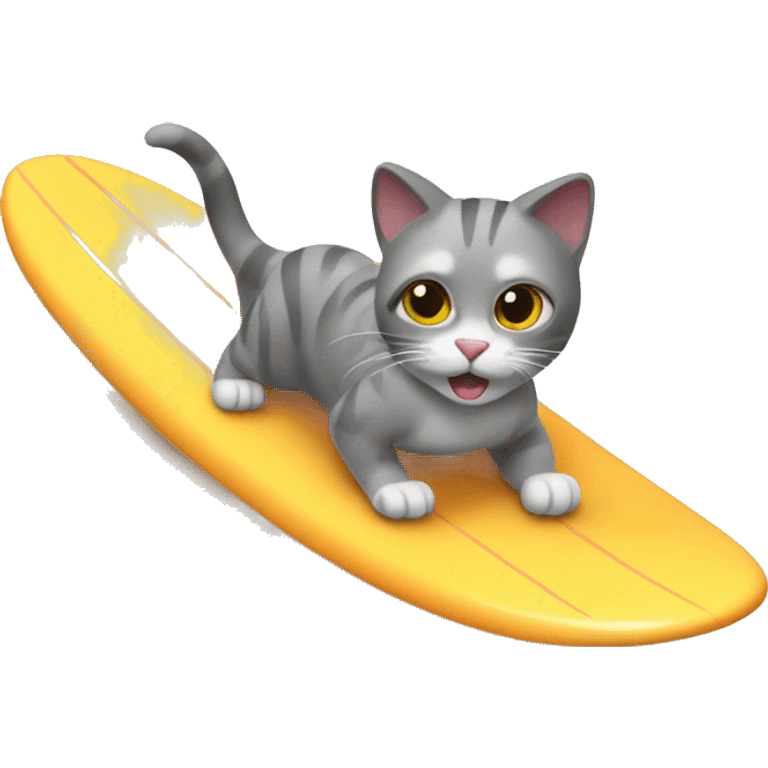 cat surfing on the beach emoji