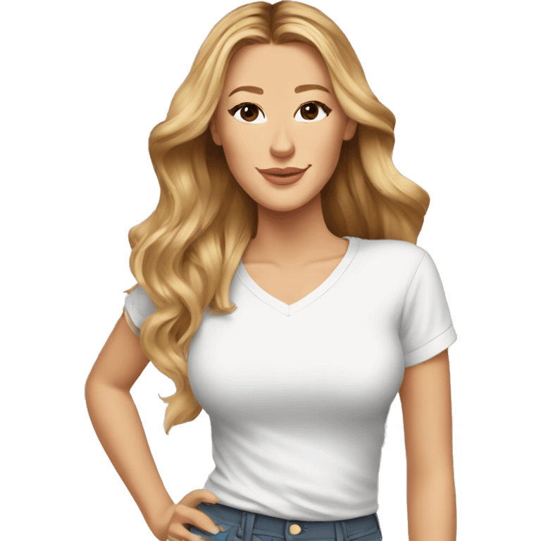 blake lively cartoon wearing tee emoji